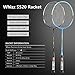 Whizz 2 PCS Full Graphite Frame and Shaft Badminton Racket Set, Badminton Bag / 2 Grip Tapes Included (Black+Blue)