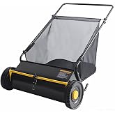 PrecisionAuto 26'' Tow Behind Lawn Sweeper, Large Capacity Heavy Duty Leaf &amp; Grass Collector with Adjustable Sweeping Height, for Picking Up Debris and Grass