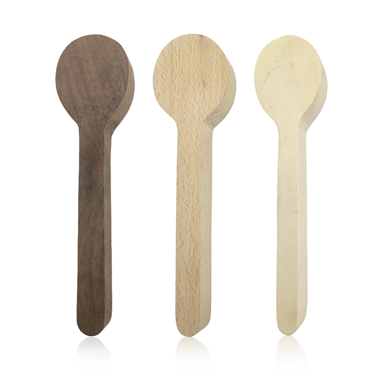 3 Pieces Wooden Spoons, Carved Wood, Wood for Carving, Spoon Carving Set, Wood Carving Spoons, Carving Wood Blanks, Small Wood Carvings (Raw Wood Color)