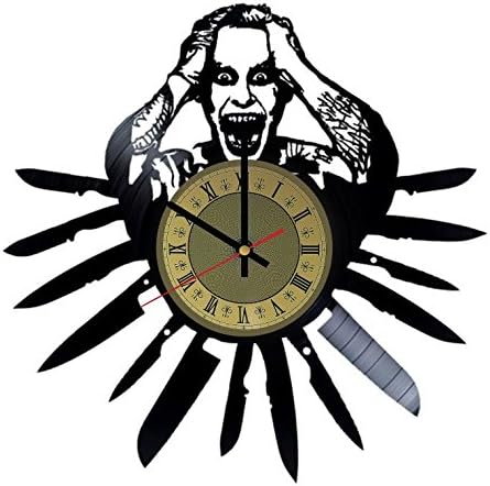 Joker knife vinyl wall clock - handmade unique home bedroom living kids room nursery wall decor great gifts idea for birthday, wedding, anniversary - customize your clock