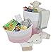 Cotton Rope Basket for Storage and Organization in Baby Nursery or Kids Room | Extra Large 18” x 16” Decorative Laundry Hamper, Organizer for Blankets, Towels, Toys, Books | Pink/White