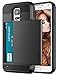 Vofolen Case for Galaxy S5 Case Hybrid Cover Galaxy S5 Wallet Case Shock Absorption Rubber Soft Bumper Armor Anti-Scratch Protective Shell with Slide Card Holder Slot for Samsung Galaxy S5 (Black)