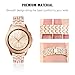 Supoix Compatible for Samsung Galaxy Watch 42mm Band, 20mm Crystal Rhinestone Diamond Metal Smartwatch Replacement Jewelry Bracelet for Galaxy Watch 42mm/Active 40mm-Rose Gold