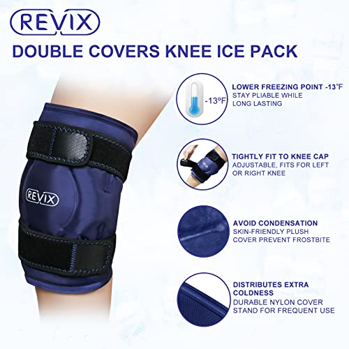 REVIX Reusable Knee Ice Pack for Injury, Gel Ice Pack Wrap with Cold