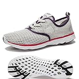 NDB Women's Mesh Lace-Up Quick Drying Aqua Water Shoes Breathable Lightweight Fashion Walking Shoes