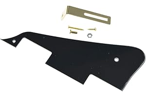 KAISH Black 3 Ply LP Guitar Pickguard with Gold Bracket for Epi Les Paul