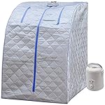 DURHERM Portable Personal Folding Home Steam Sauna (Blue Outline)