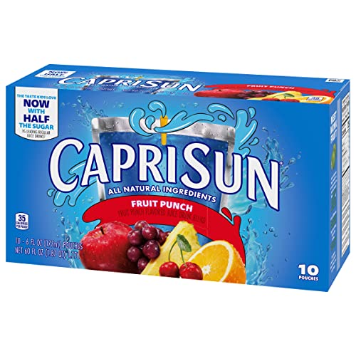 Capri Sun Fruit Punch Naturally Flavored Kids Juice Drink Blend (10 ct