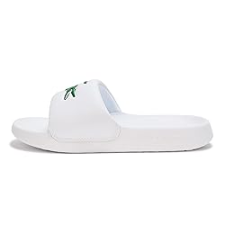 Lacoste Women's Serve Slide, White & Green Croc, 8