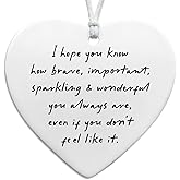 I Hope You Know You Are Brave Ceramic Heart, Encouragement Gift, Ornament Motivational Gift, Motivation Gift For Her, Ceramic Heart Keepsake, Best Friend Keepsake Gift