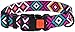 Nylon Dog Collar Aztec Geometric Pattern Tribal Magenta 14-18 inch
