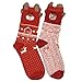 Fly love 3 Pairs Womens Christmas Crew Socks Cute Pattern Cotton Ankle Socks Holiday Printed Festive Patterns