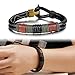 JOEYOUNG Fashion Jewelry Leather Bracelet Bangle for Men Black Fabric Genuine Leather Wristband Bangle