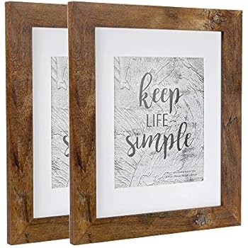 Home&Me 8x10 Picture Frame Rotten Brown 2 Pack - Made to Display Pictures 5x7 with Mat or 8x10 Without Mat - Wide Molding - Wall Mounting Material Included