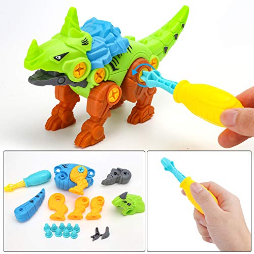3 otters Take Apart Dinosaur Toy, STEM Toys for Kids Dinosaur Building Blocks 4PCS STEM Dinosaur Toys Educational Gifts for Boys Birls