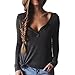 Best Selling,AIMTOPPY Women Sexy V Neck Long Sleeve Loose T-shirt Blouse Tops (xl, Dark Gray)
