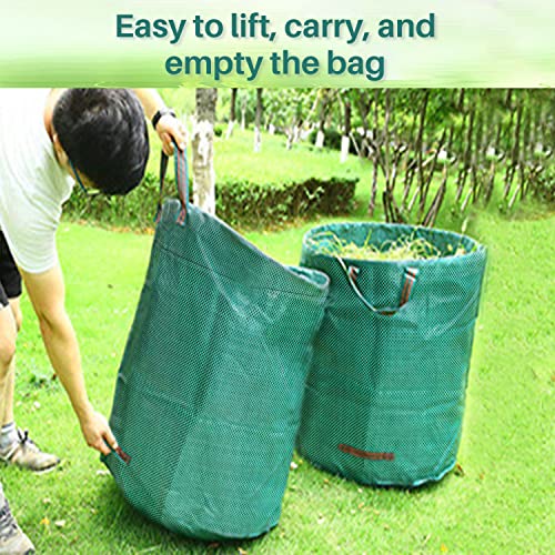 Singwow Garden Waste Bags 500L x 2 Heavy Duty Bin Bags, Reusable Garden Sacks with Handles, Ideal for Collecting Yard Waste, Plant waste grass and Leaves (500L)