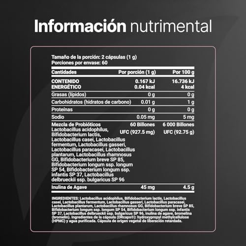 Probióticos para Mujer 120 cápsulas | 60 Billones con Bromelina e Inulina de Agave | 12 Cepas para Salud Digestiva | 60 Billion Womens Probiotic B Life