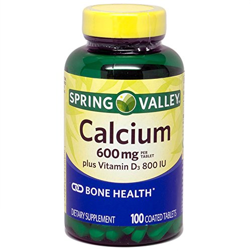 Spring Valley Calcium with Vitamin D 600 mg, 100 Tablets Pricepulse
