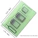 Sim Card Adapter Kit Includes Nano Micro Sim Adapter, Needle, Plastic Storage Sleeve, Double Sticker (Green-Gold)