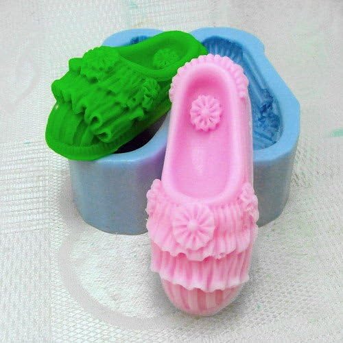 3d Flower Baby Shoes Soap Mould Flexible Silicone Cookie Mold Chocolate