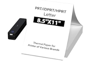 iDPRT MT610 Thermal Printer Paper 8.5 x 11 for MT610 Pro, D810, M08F, M832, M08E, A285M, A80, A81, PR20, A40, iDPRT HPRT PRT Thermal Paper 100 Sheets Compatible with Most Potable Letter Printers