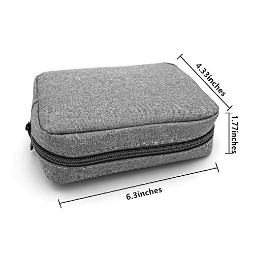 ERCRYSTO Universal Electronics/ Accessories Soft Carrying Case Bag, Durable & Light-weight,Suitable for Out-going, Business, Travel and Cosmetics Kit (Small-Gary)