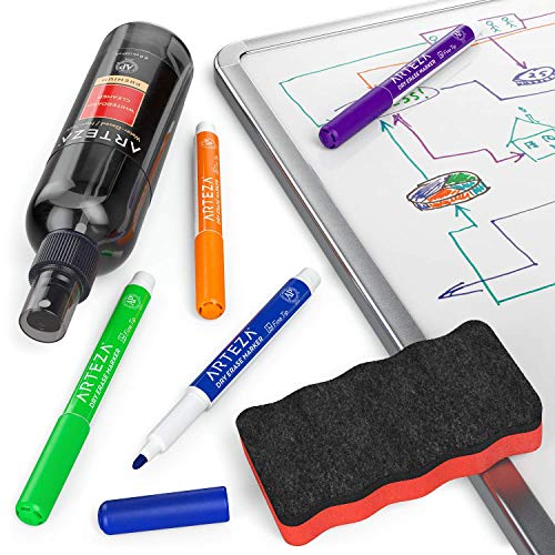 ARTEZA Whiteboard Cleaner Set with 12 DryErase Markers