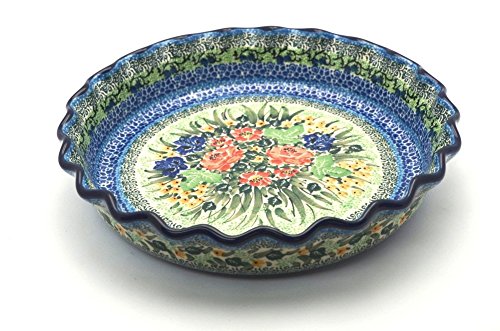 Click Here to See More Images Polish Pottery Baker - Pie Dish - Fluted - Unikat Signature U4400