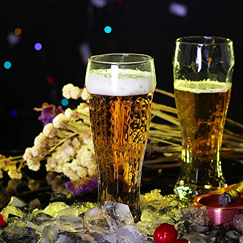 image for LUXU Beer Glasses for Pilsner 16oz Crystal Craft Wheat Beer Glasses Be