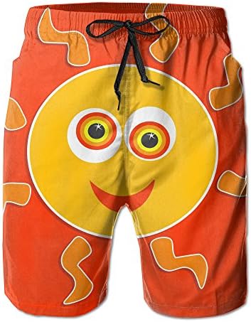 Mans Happy Sun Cartoon Funny Beach Walk Shorts 2017 Popular