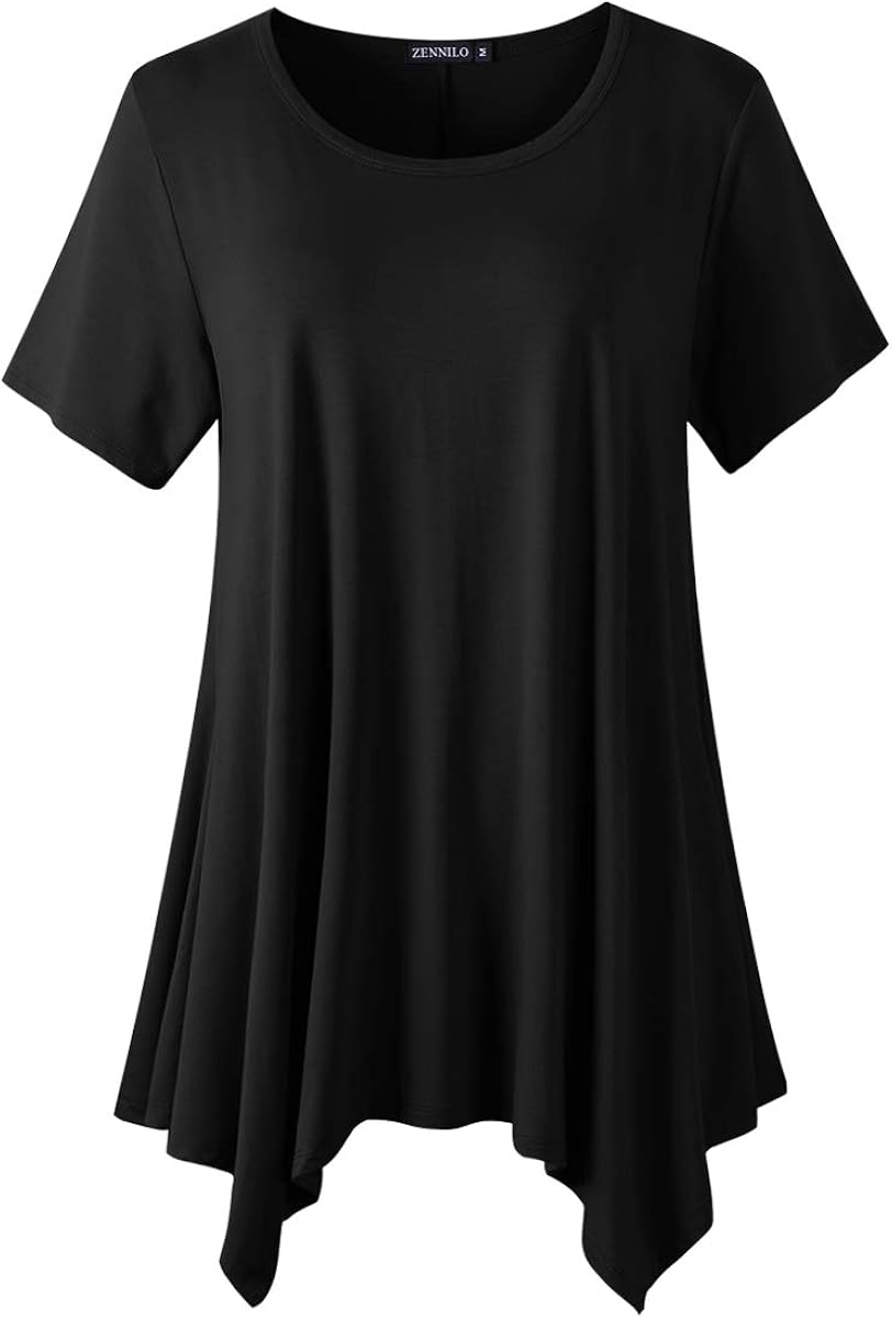 black short sleeve tunic top