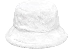 Gvhntk Winter Furry Faux Fur Bucket Hats Plush Cap Fluffy Warm Hat Soft Fuzzy Adjustable Fisherman Hat Women Men
