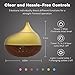 Anjou 300ml Essential Oil Diffuser Wood Grain Ultrasonic Aroma Humidifier Soothing Ripple Design (BPA-Free, Up tp 10H Use, 3 Timer Settings, Waterless Auto Shut-Off)