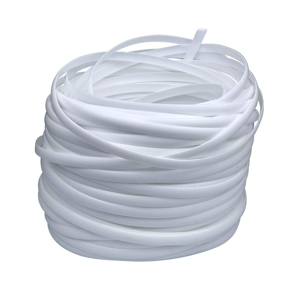 LukLoy 60m-65m Plastic Woven Rattan Repair Material for Outdoor Garden Patio Furniture, Durable Wicker Bench Chair Table Repair Kits (White)
