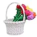 Fumingsi 8 Piece Colorful Bendable Stuffed Rose Plush Flower 12