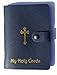 Inspire Nation Religious Leatherette Prayer Card Holder Case Holds 24 Holy Cards Blue with Gold Stamped Cross