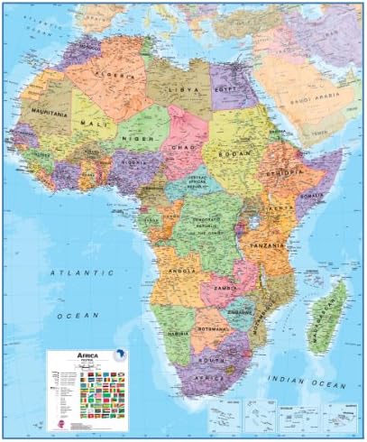 Maps International Africa ~ Large Paper Wall Map (120x100cm) (Continental Series) [Map]