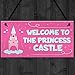 XLD Store Princess Castle Hanging Plaque Door Playroom Bedroom Sign Gift Baby Girls Fairytale Decor