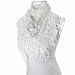 Bolayu Fashion Lace Tassel Sheer Burntout Floral Print Triangle Mantilla Scarf Shawl (White)