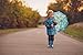 OAKI Kids Rubber Rain Boots with Easy-On Handles, Blue Dino, 1Y US Little Kid