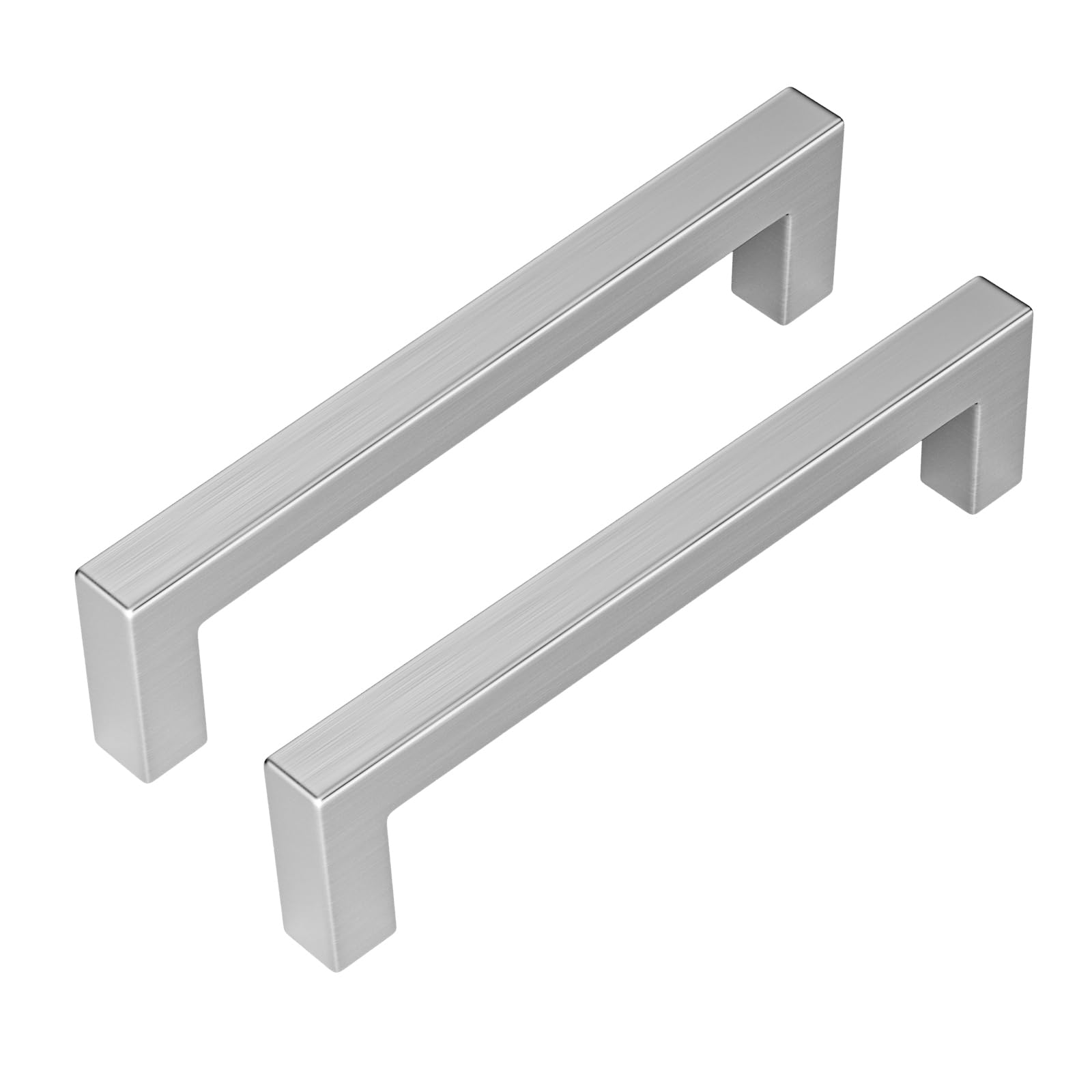 goldenwarm Furniture Handle Bar Handle Brushed Stainless Steel Cabinet Handles Drawer Handles Kitchen Cabinet Tube Width 12 mm x 12 mm Hole Spacing 128 mm Total Length 140 mm Pack of 10