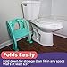 Potty Training Seat Unisex Toddler Toilet - Foldable Adjustable Ladder Non-Slip Step w/Safety Handles - Fits Toilets 14-16.1” High. Bonuses: Soft Cushion Seat - Potty Training Chart - Age 2-8 - Green