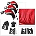 Andux Golf 460cc Driver Fairway Wood Club Head Covers 3pcs/Set Black/Red
