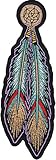 SET OF 2 TRIBAL FEATHERS Indian Embroidered 2 PC Biker Patch