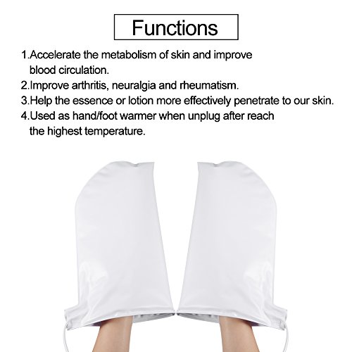 Eletric Heated Mitts,Therapeutic Eletric Heated Mitts for Paraffin Wax Therapy Manicure SPA Treatment Hand Care Mittens