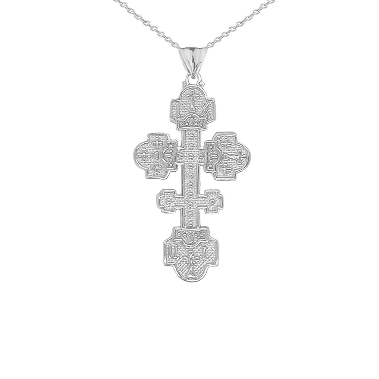 Certified 10k Gold Orthodox Cross Pendant Necklace