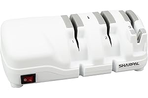 SHARPAL 198H Electric Knife Sharpener - 3 Stage Professional Knife Sharpening System with Diamond Wheels, Sharpening Double-B