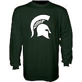 Blue 84 Men's Michigan State Spartans Long Sleeve T Shirt Team Color Icon, Forest, Medium