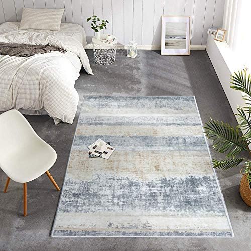 Vangao Area Rug 5'3"x 7' Vintage Gold Yellow Carpet Indoor Mat Modern Rug Floorcover for Kitchen Living Room